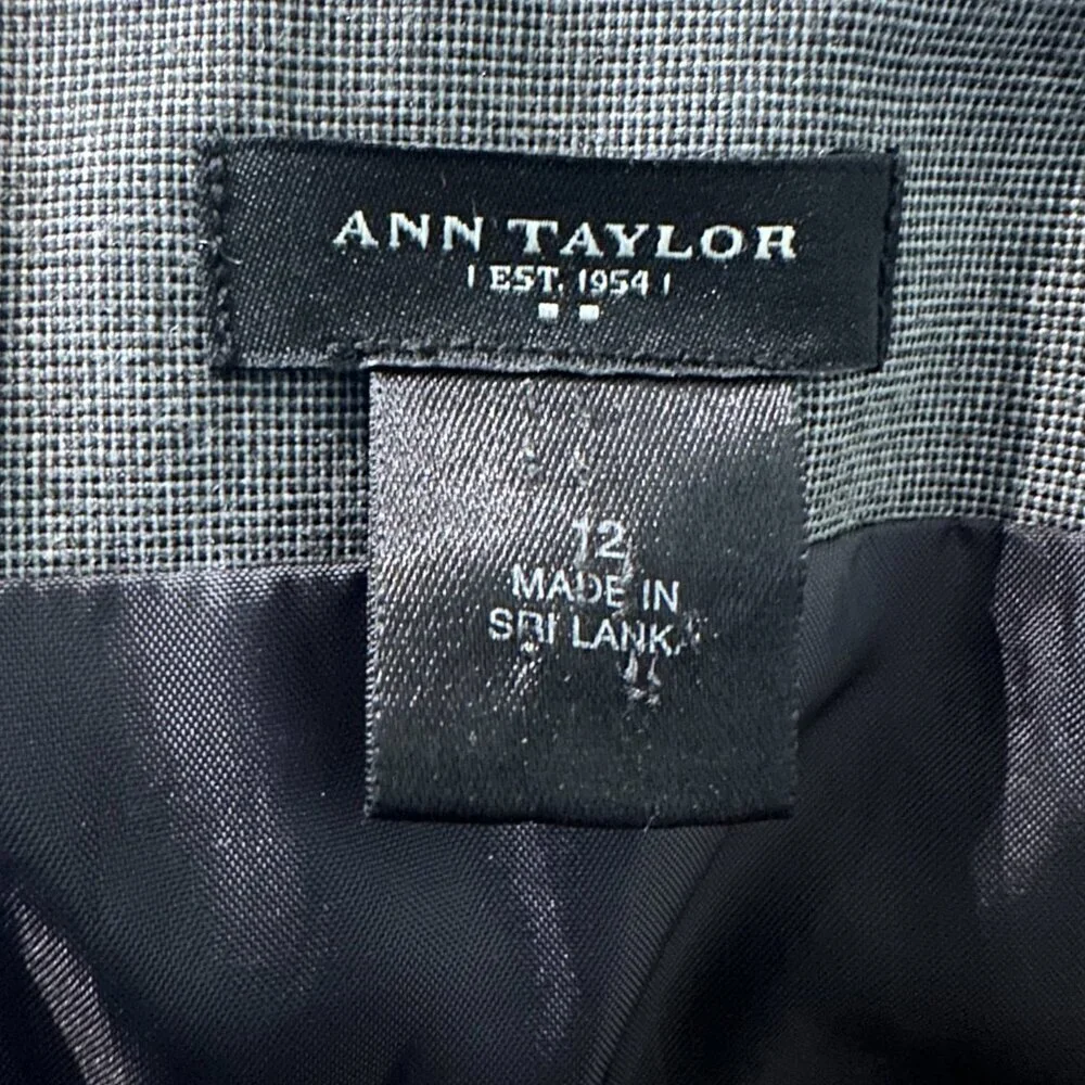 Ann Taylor Charcoal Gray Pencil Suit Skirt Size 12